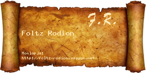 Foltz Rodion névjegykártya